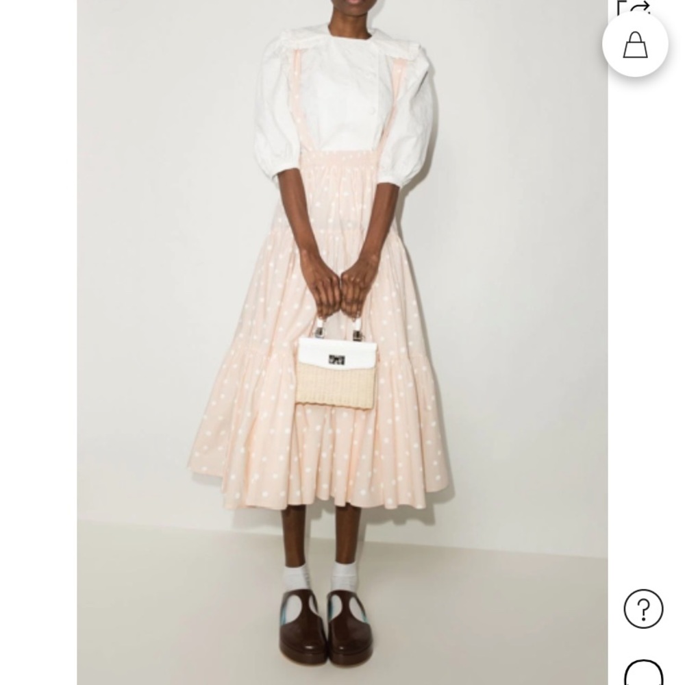 Batsheva polka dot  midi pinafore dress NWT
